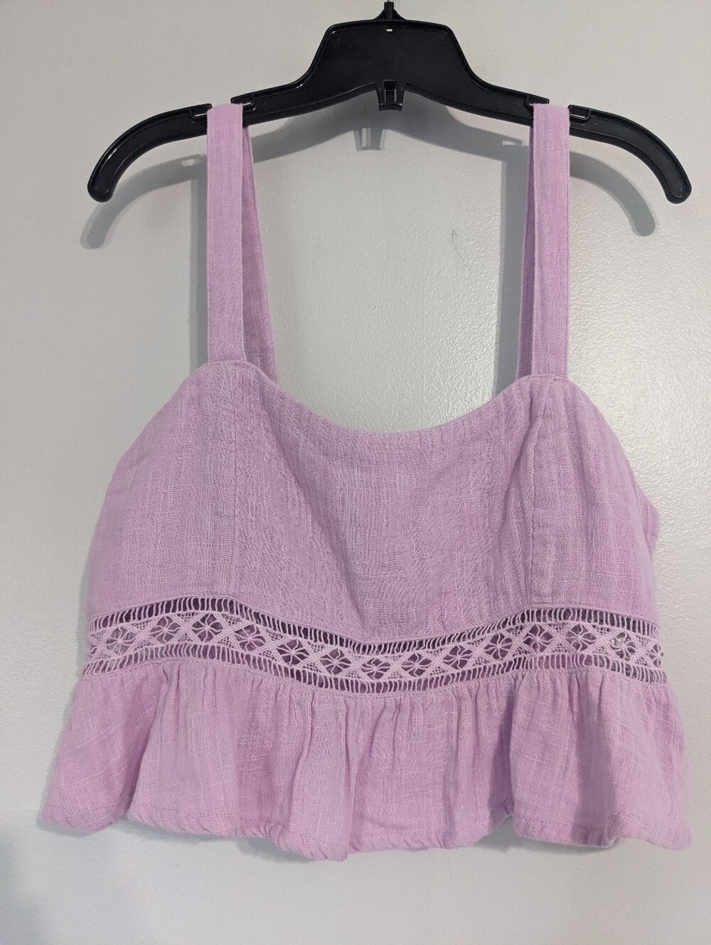 Roxy Crop Top Women's Medium Tank Purple 100% Cotton Whimsical Barbiecore